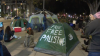 Se establece un campamento propalestino frente al Ayuntamiento de Los Ángeles